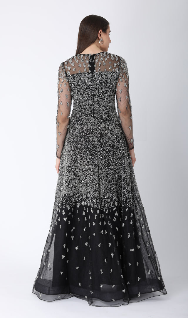 Beaded Dress Aline Black