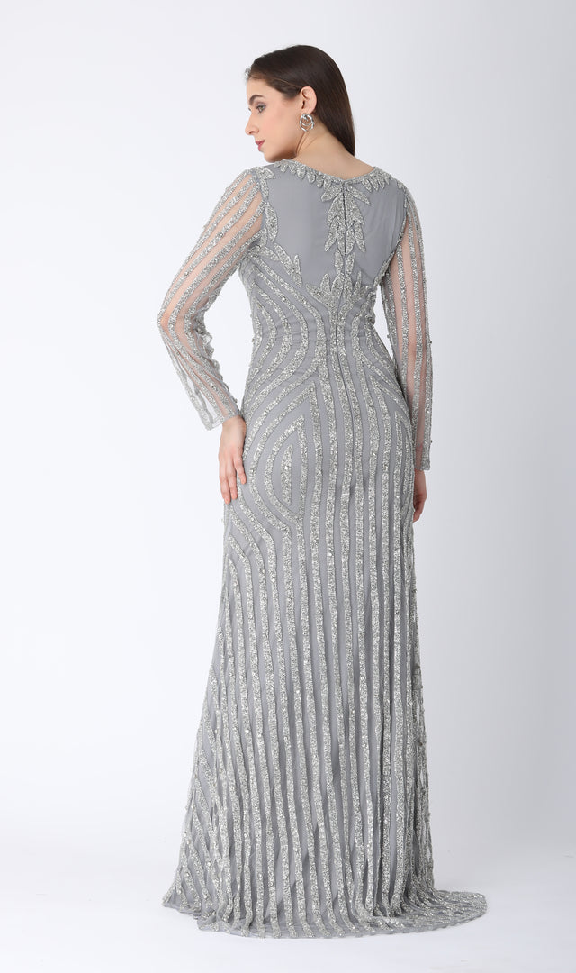 Beaded Dress Gray