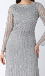 Load image into Gallery viewer, Beaded Dress Gray
