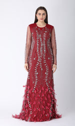 Load image into Gallery viewer, Beaded Dress Dark Red
