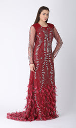 Load image into Gallery viewer, Beaded Dress Dark Red
