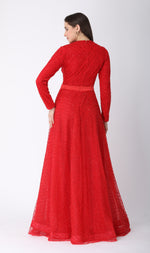 Load image into Gallery viewer, Beaded ALine Dress Red
