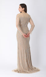 Load image into Gallery viewer, Beaded dress in beige
