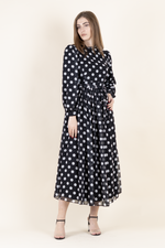 Load image into Gallery viewer, Polka Dress Black
